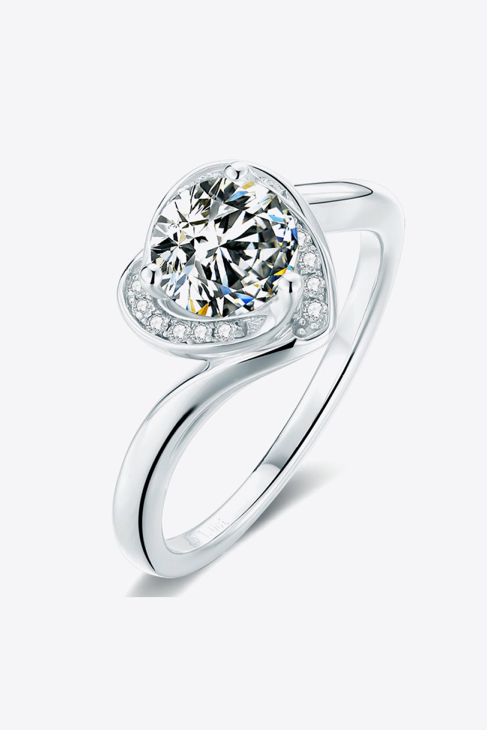Sparkling Heart Moissanite Ring