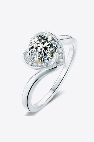 Sparkling Heart Moissanite Ring