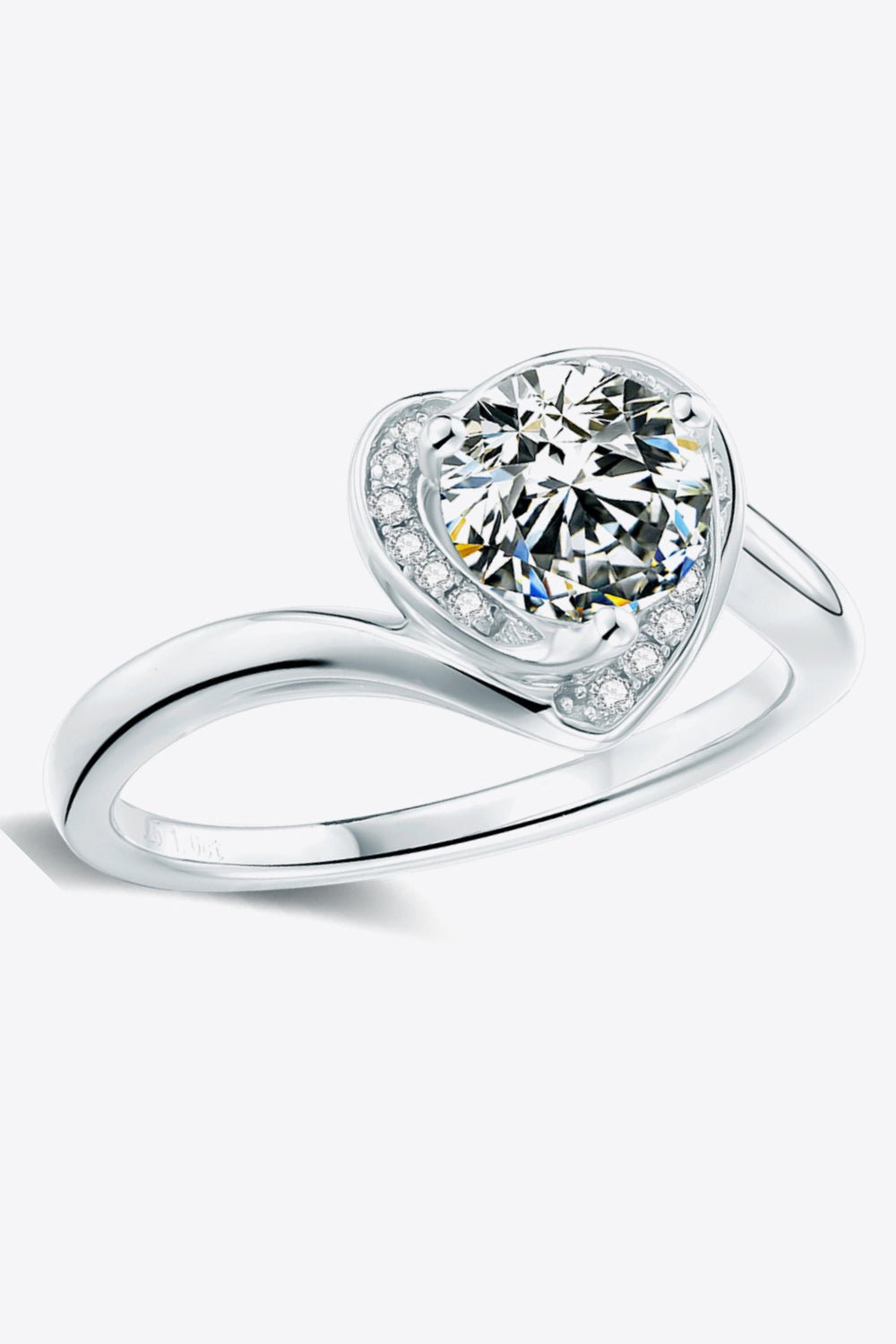 Sparkling Heart Moissanite Ring