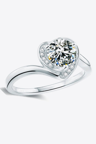 Sparkling Heart Moissanite Ring