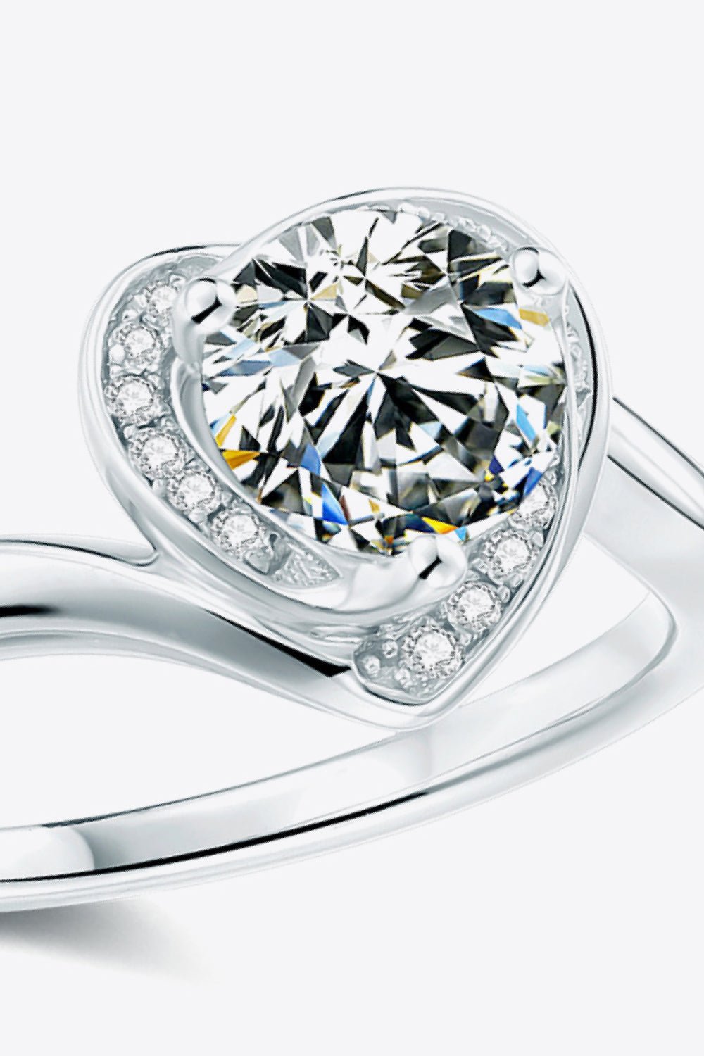 Sparkling Heart Moissanite Ring