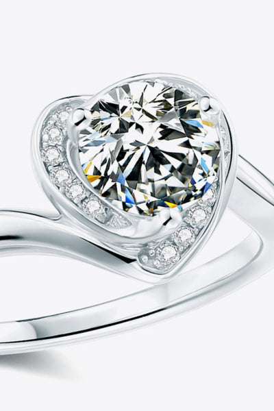 Sparkling Heart Moissanite Ring