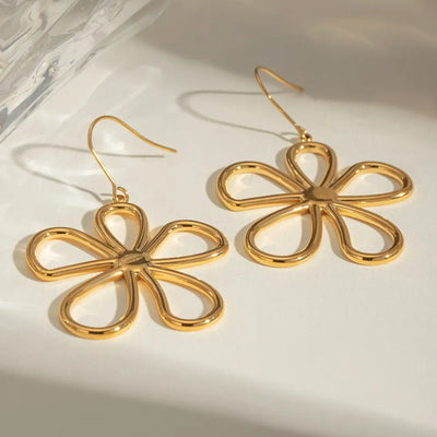18K Gold - Plated Flower Earrings - Style Chic Couture