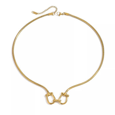 18K Gold - Plated Horseshoe Necklace - Style Chic Couture