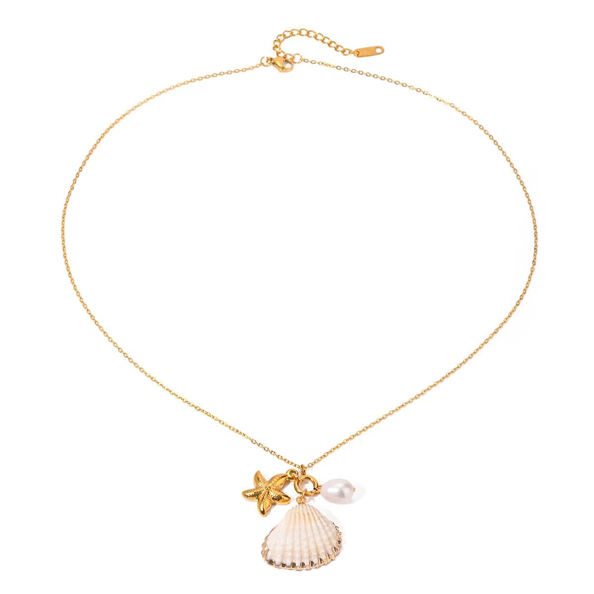 18K Gold - Plated Synthetic Pearl Shell Necklace - Style Chic Couture