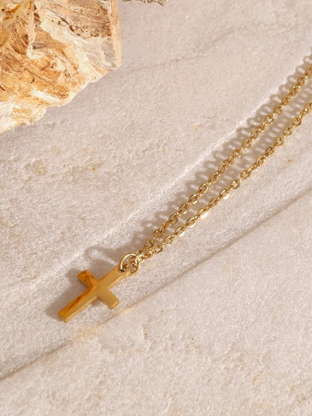 18K Gold - Plated Three - Layered Cross Necklace - Style Chic Couture