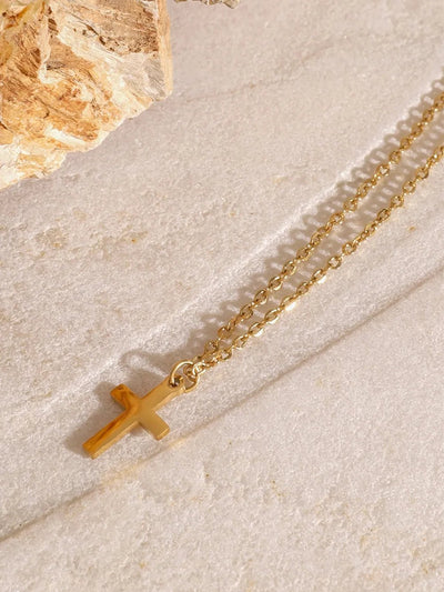 18K Gold - Plated Three - Layered Cross Necklace - Style Chic Couture