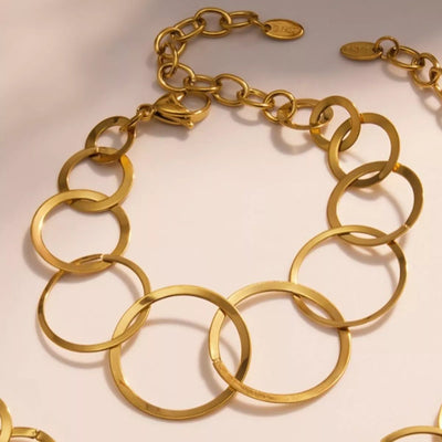 18K Gold - Plated Titanium Steel Round Bracelet - Style Chic Couture