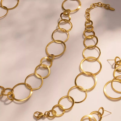 18K Gold - Plated Titanium Steel Round Bracelet - Style Chic Couture