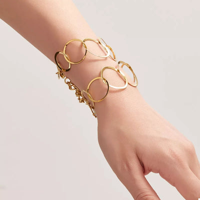 18K Gold - Plated Titanium Steel Round Bracelet - Style Chic Couture
