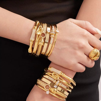 18K Gold - Plated Zircon Bracelet - Style Chic Couture