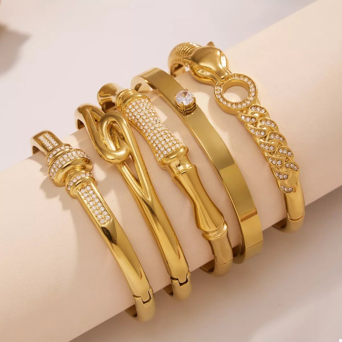 18K Gold - Plated Zircon Bracelet - Style Chic Couture