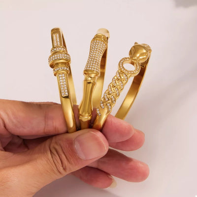 18K Gold - Plated Zircon Bracelet - Style Chic Couture