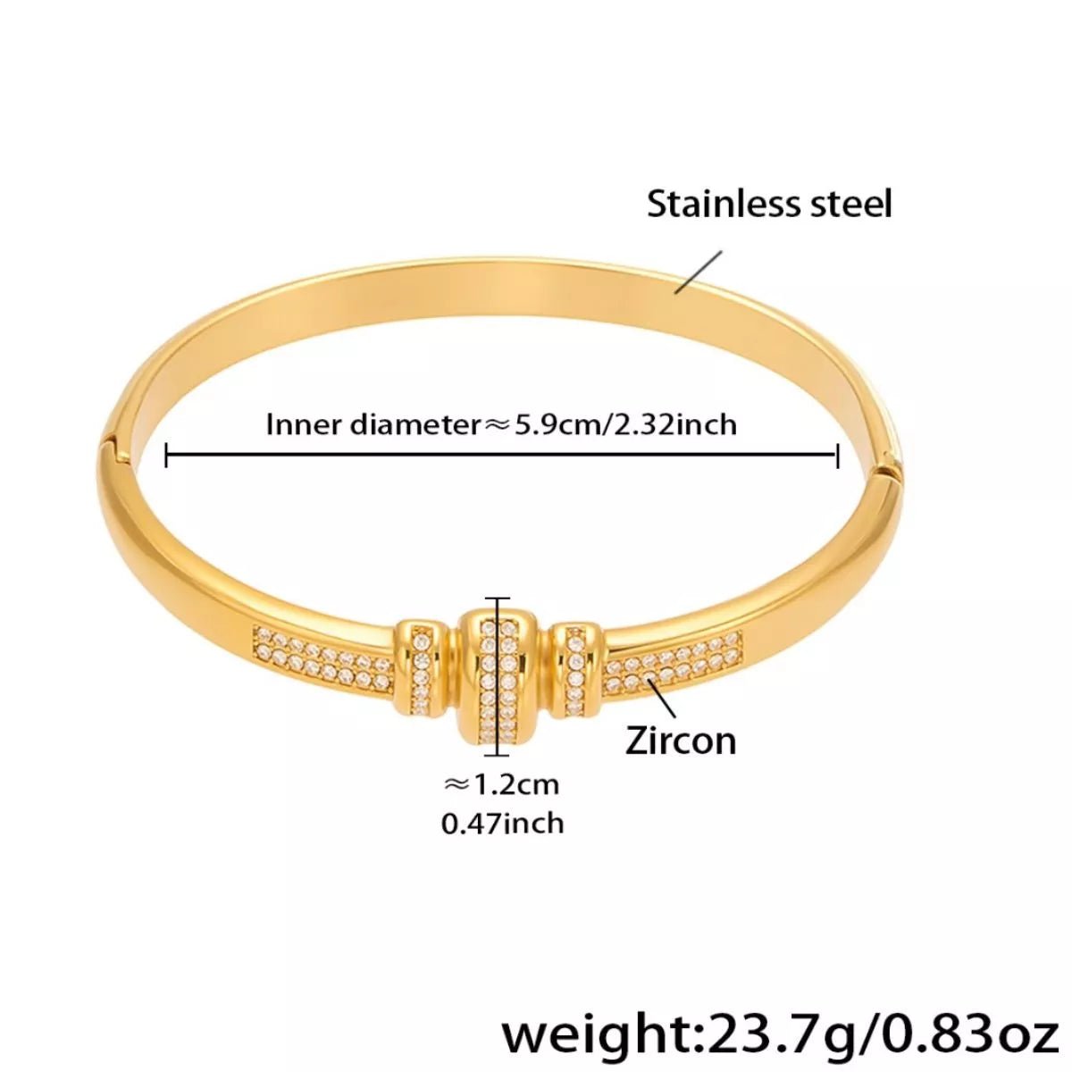 18K Gold - Plated Zircon Bracelet - Style Chic Couture