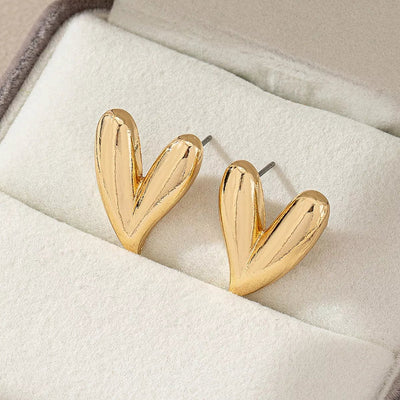 4 Pair Heart Stud Earrings - Style Chic Couture