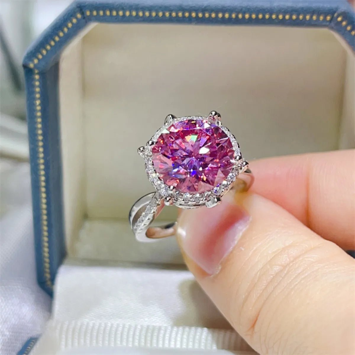5 Carat Moissanite Halo Engagement Ring - Style Chic Couture