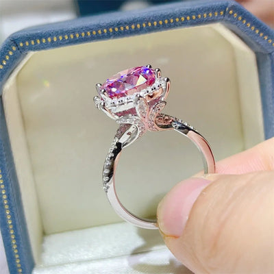 5 Carat Moissanite Halo Engagement Ring - Style Chic Couture
