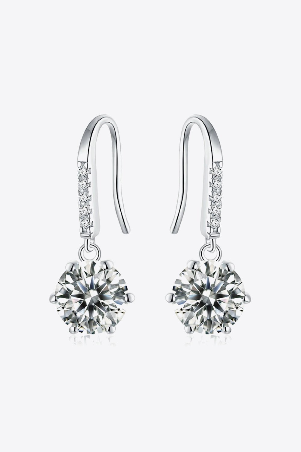 6 - Prong Moissanite Drop Earrings - Style Chic Couture