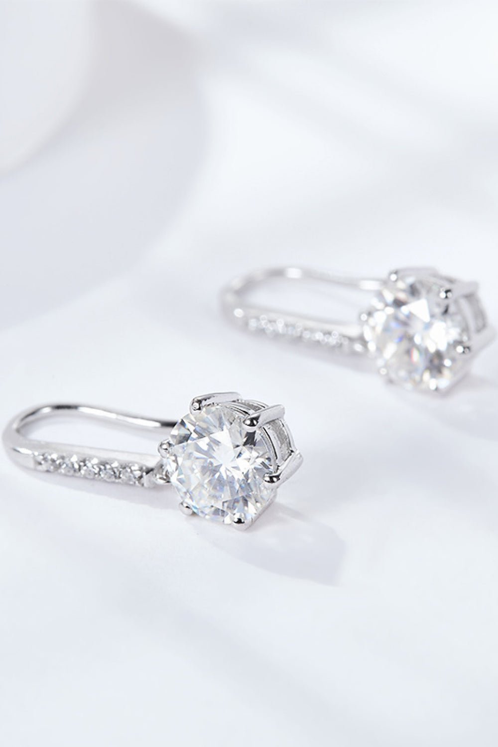 6 - Prong Moissanite Drop Earrings - Style Chic Couture