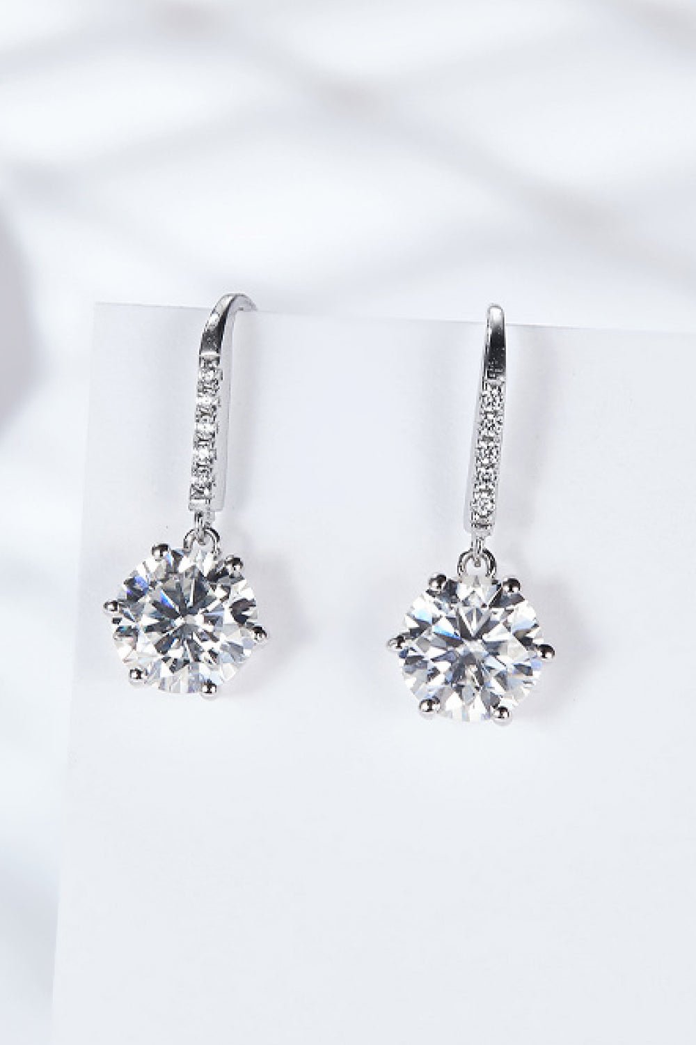 6 - Prong Moissanite Drop Earrings - Style Chic Couture