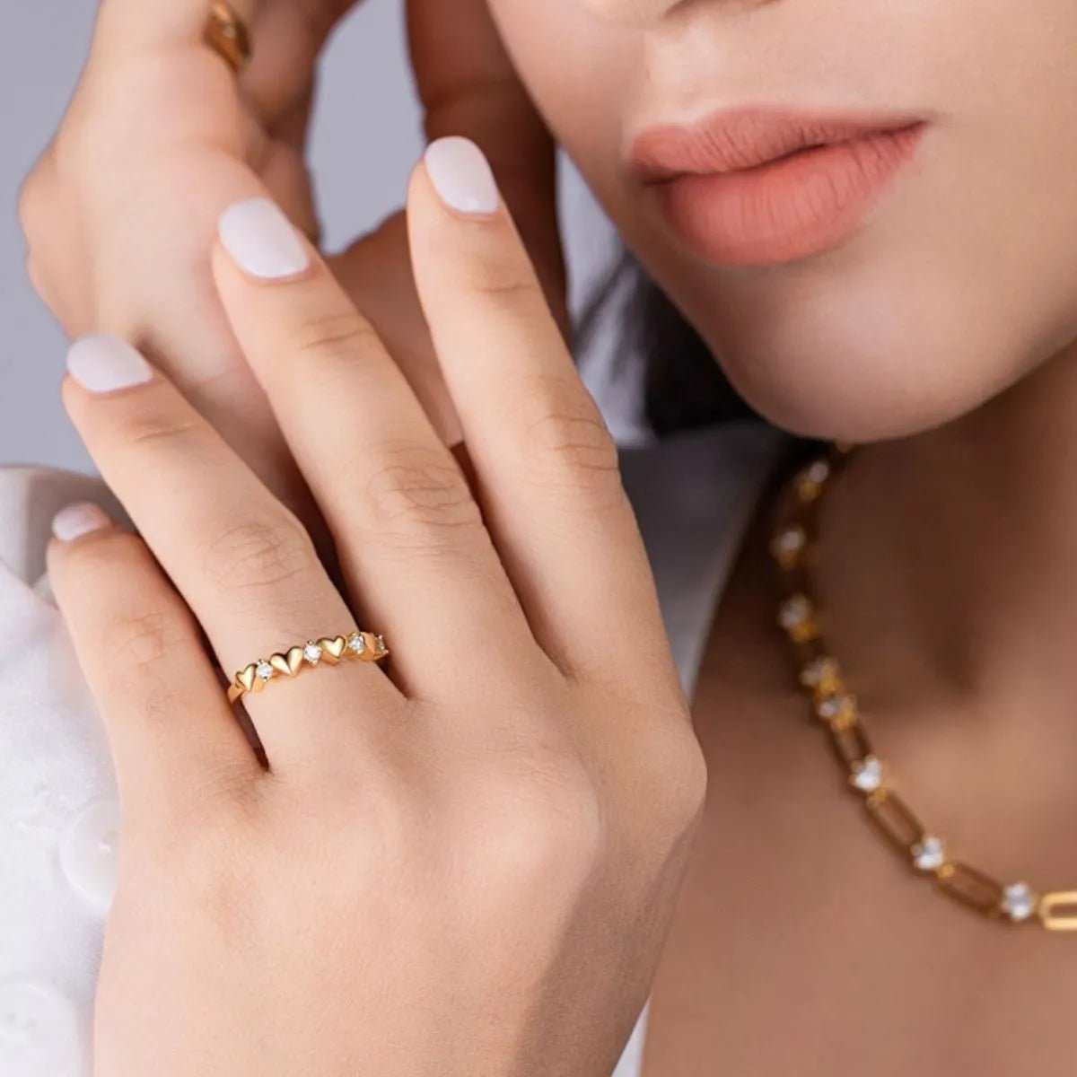 Sparkling Heart Moissanite Ring