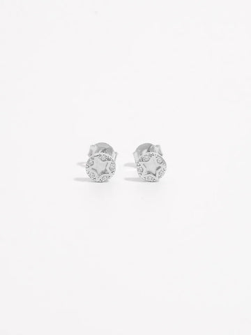 925 Sterling Silver Zircon Star Stud Earrings