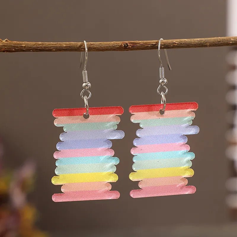 Acrylic Rainbow Dangle Earrings - Style Chic Couture