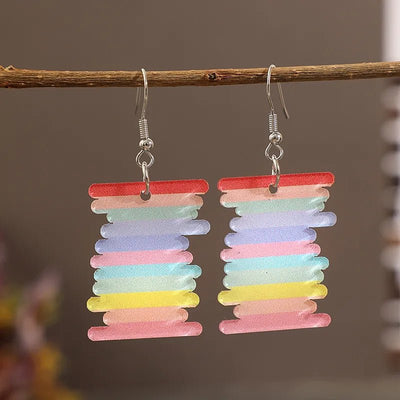 Acrylic Rainbow Dangle Earrings - Style Chic Couture