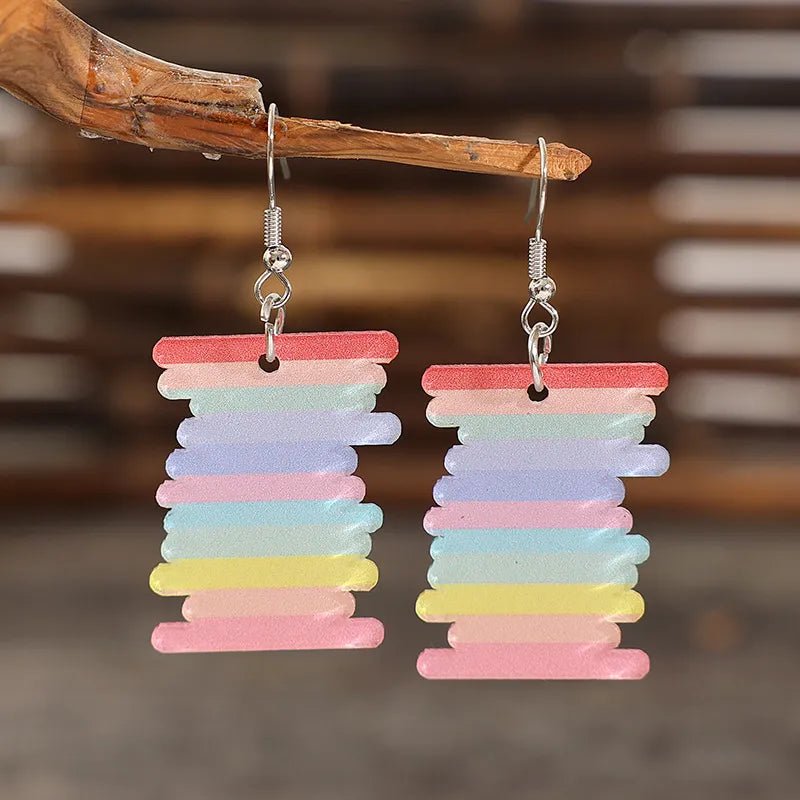 Acrylic Rainbow Dangle Earrings - Style Chic Couture