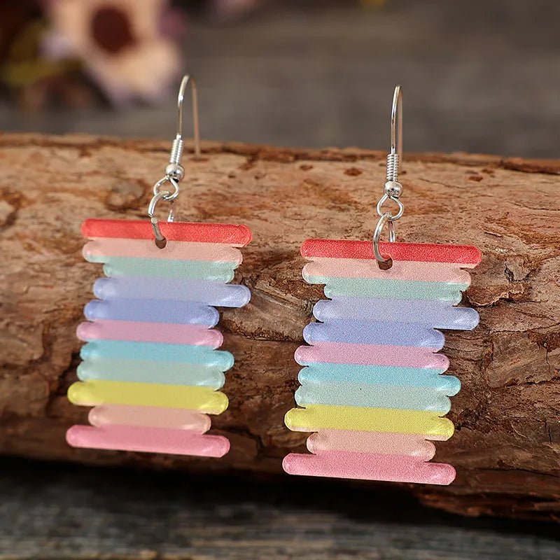 Acrylic Rainbow Dangle Earrings - Style Chic Couture
