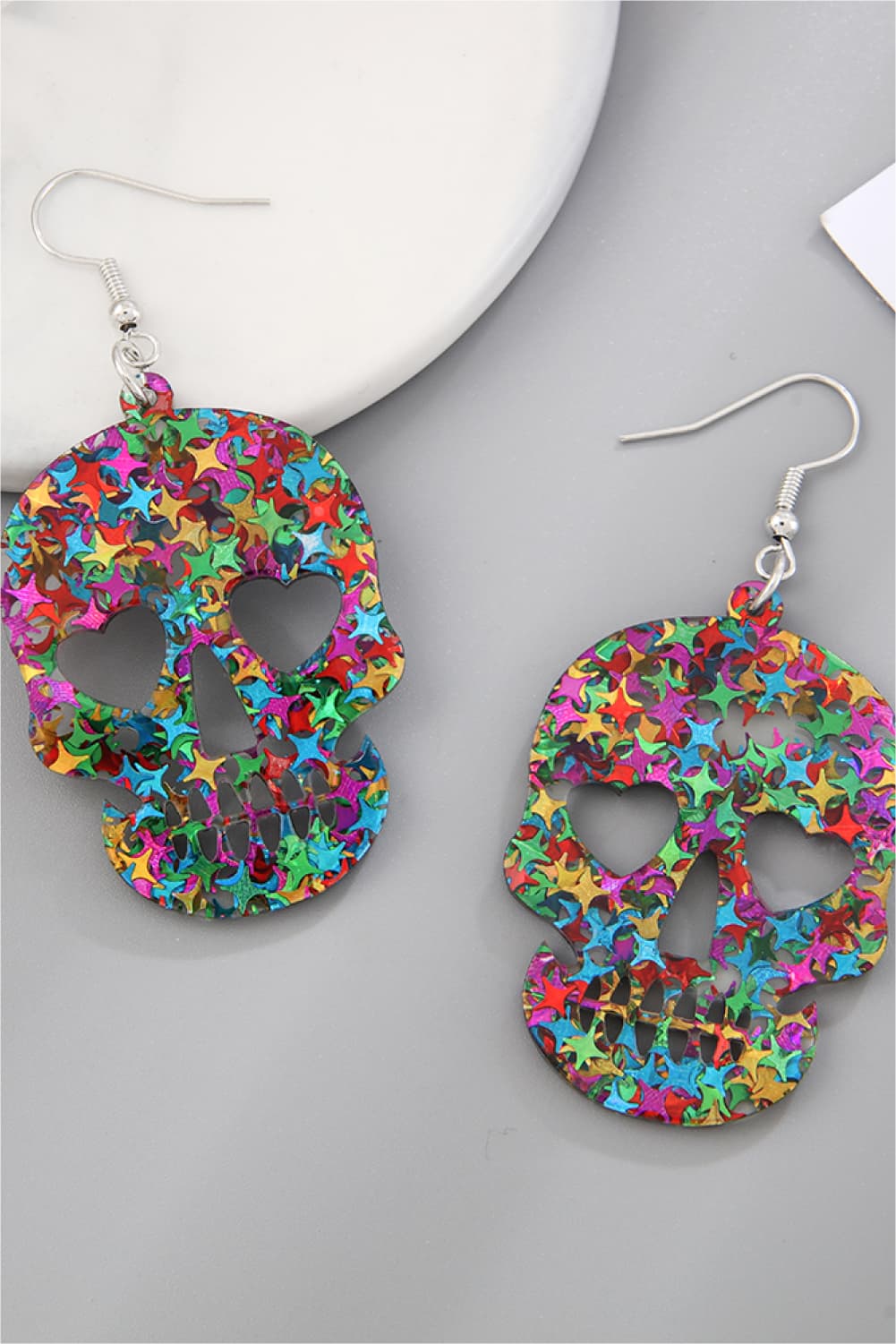 Skull Drop Earrings - Bold Acrylic Design