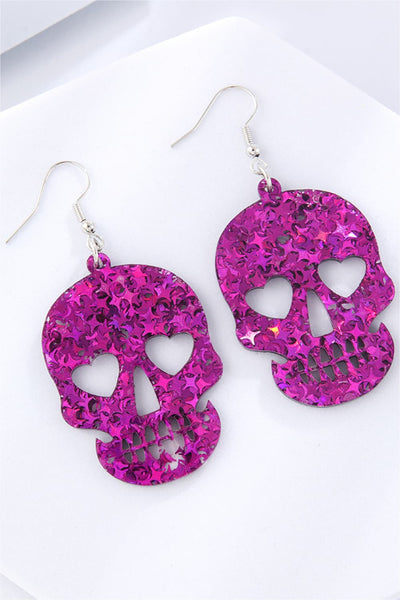 Skull Drop Earrings - Bold Acrylic Design