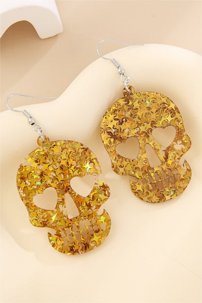 Skull Drop Earrings - Bold Acrylic Design