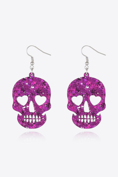 Skull Drop Earrings - Bold Acrylic Design