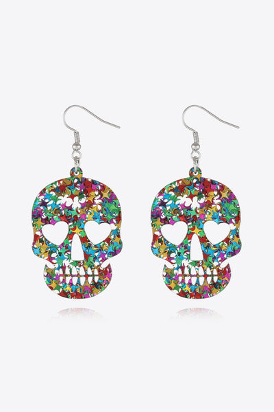 Skull Drop Earrings - Bold Acrylic Design