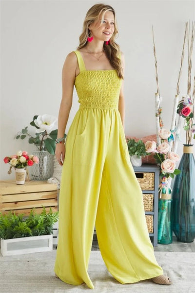 ADORA Smocking Top Wide Leg Jumpsuit - Style Chic Couture