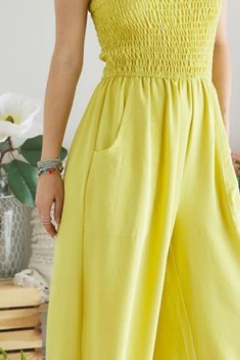 ADORA Smocking Top Wide Leg Jumpsuit - Style Chic Couture