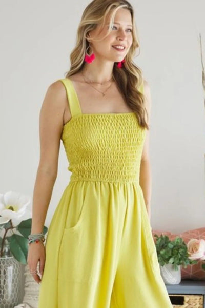 ADORA Smocking Top Wide Leg Jumpsuit - Style Chic Couture