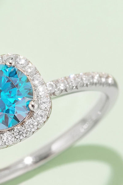 Adored 1 Carat Moissanite 925 Sterling Silver Halo Ring - Style Chic Couture