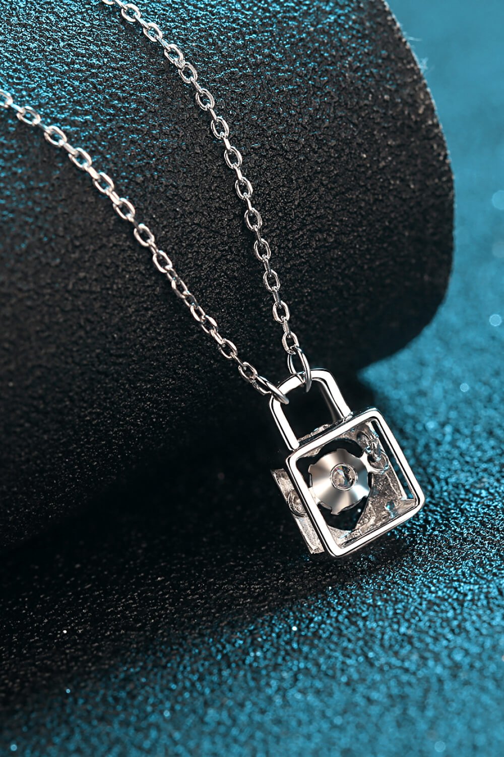 Adored Moissanite Lock Pendant Necklace - Style Chic Couture