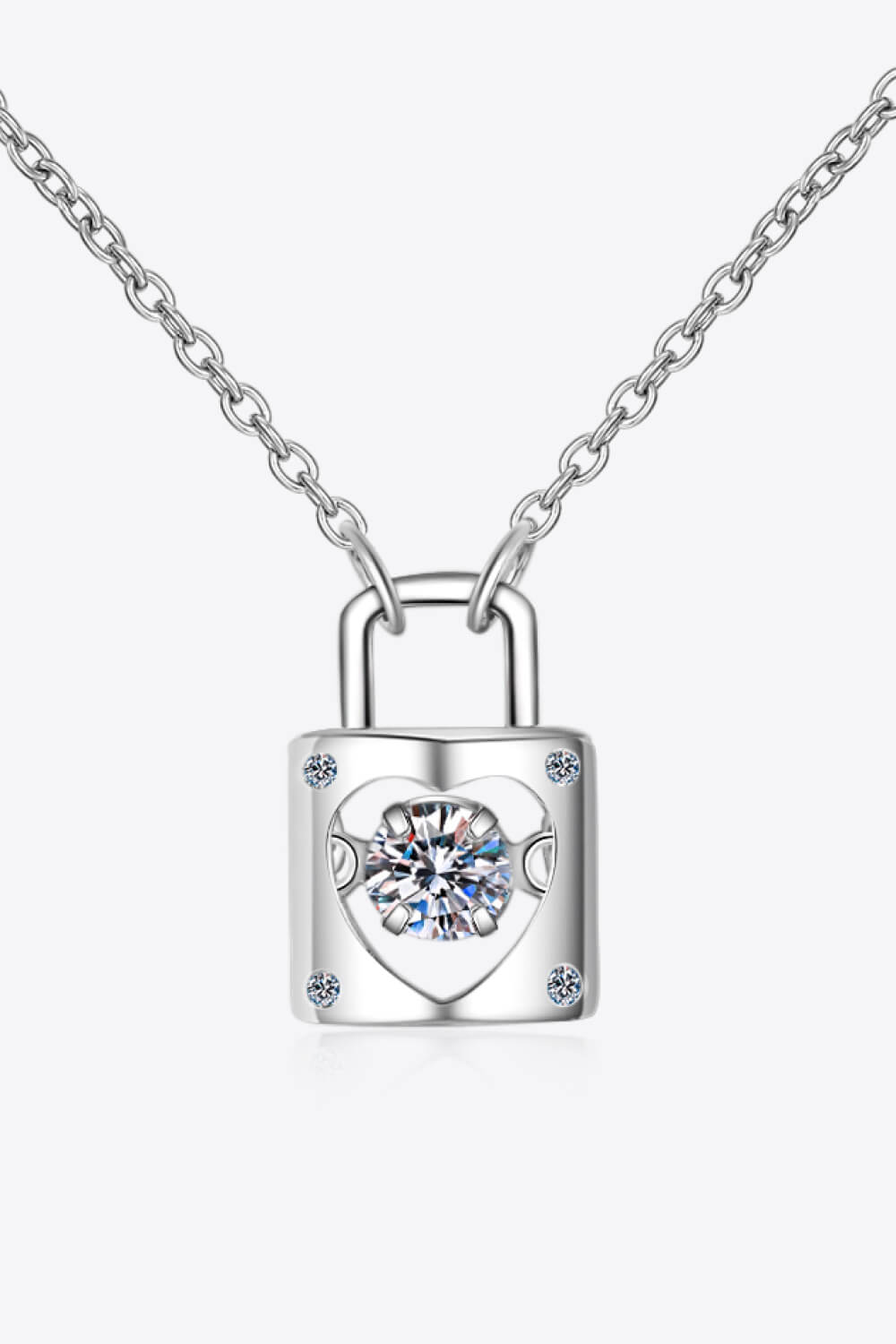 Adored Moissanite Lock Pendant Necklace - Style Chic Couture