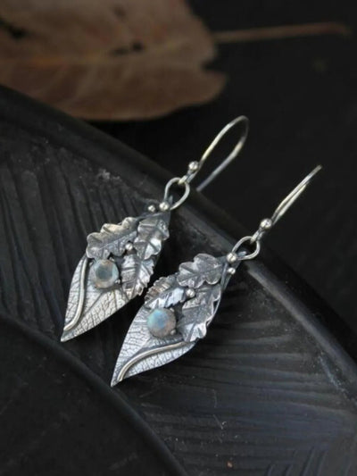 Alloy Rhinestone Leaf Shape Earrings - Style Chic Couture