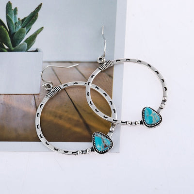 Artificial Turquoise Drop Earrings - Style Chic Couture