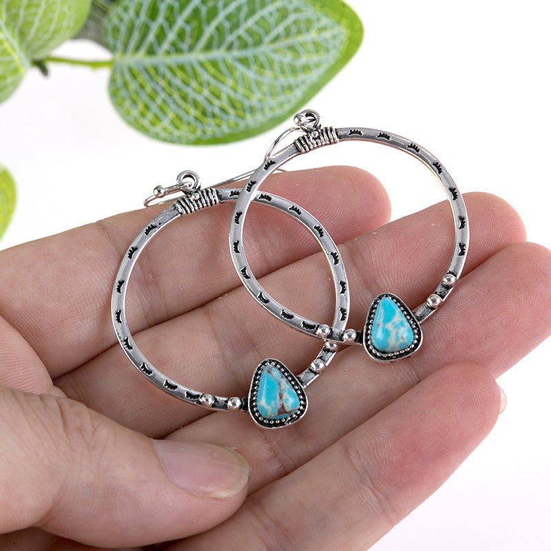Artificial Turquoise Drop Earrings - Style Chic Couture