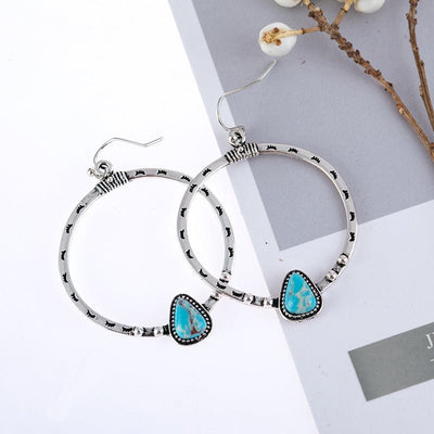Artificial Turquoise Drop Earrings - Style Chic Couture