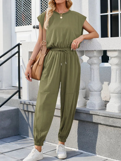 Backless Drawstring Waist Jumpsuit - Style Chic Couture