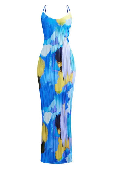 Backless Printed Maxi Cami Dress - Style Chic Couture