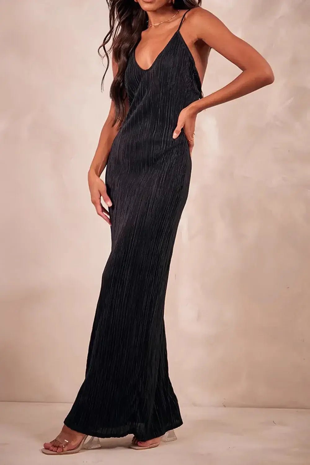 Backless Printed Maxi Cami Dress - Style Chic Couture