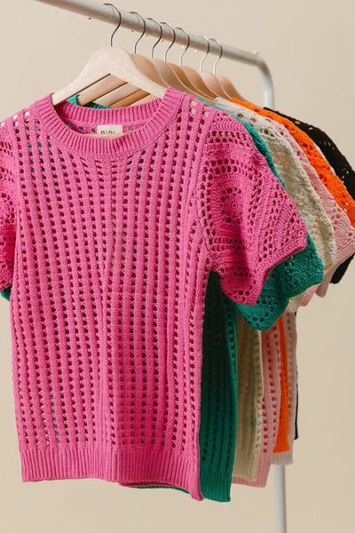 BiBi Crochet Lace Top With Puff Sleeves - Style Chic Couture