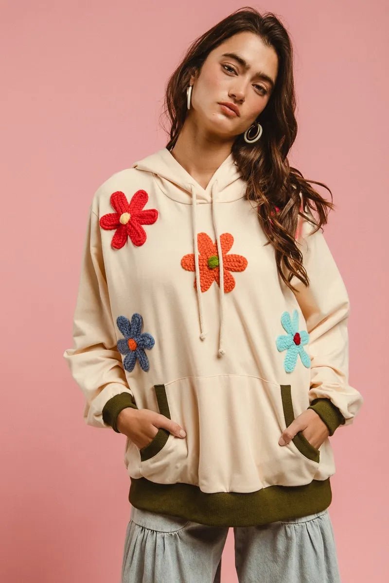 BiBi Patched Hoodie Top - Style Chic Couture